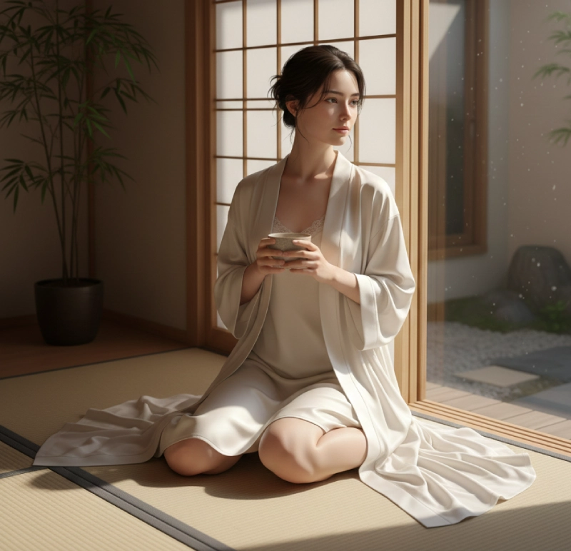 bienfaits peignoir kimono soie