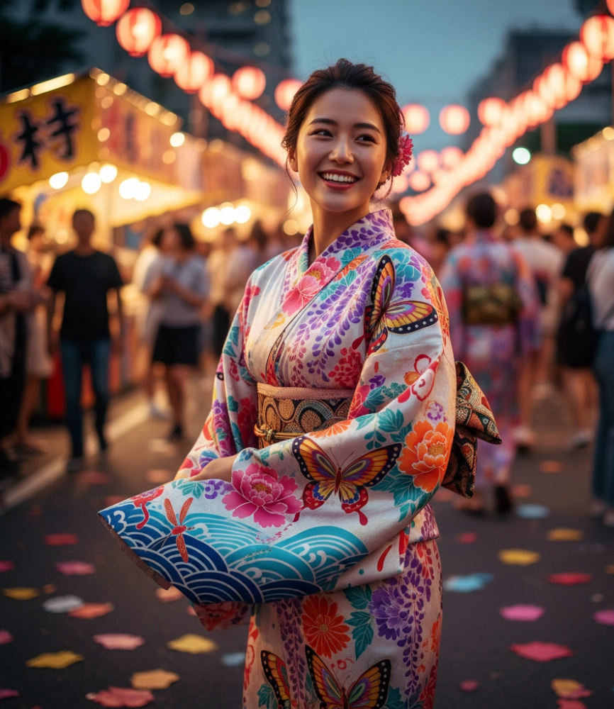 kimono femme Motifs pour les fêtes, festivals et événements joyeux