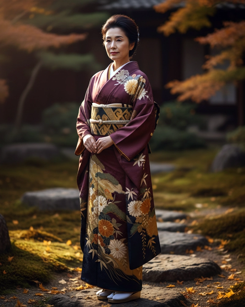 kimono femme Motifs de maturité, sagesse et élégance intemporelle