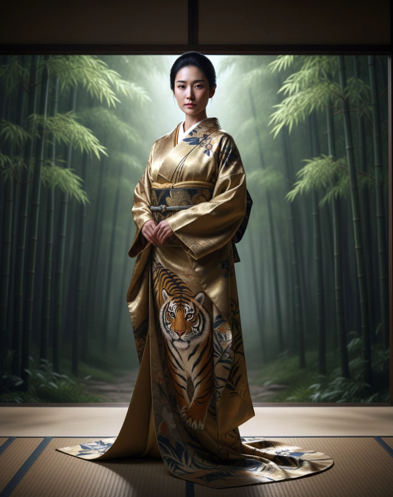 kimono femme motifs tora tigre