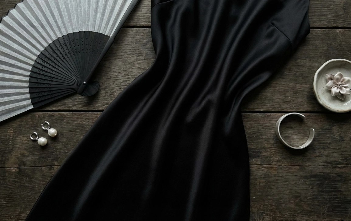 accessoires indispensables avec une robe en soie noire