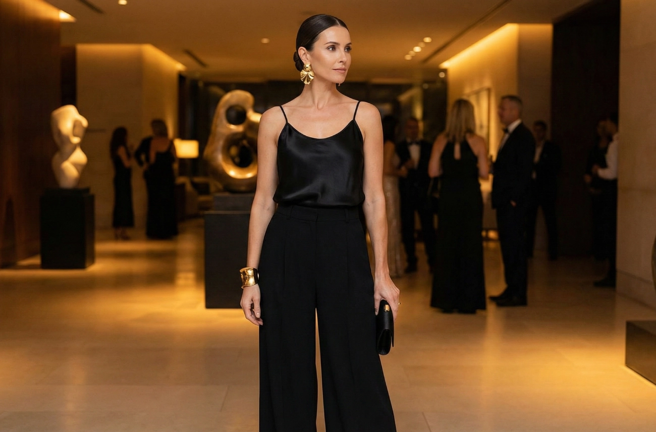 débardeur soie femme look Minimalisme du Soir