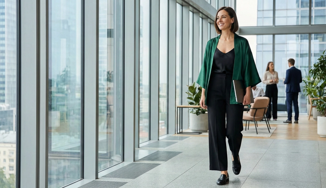 kimono soie Look 2 : l'alternative au blazer