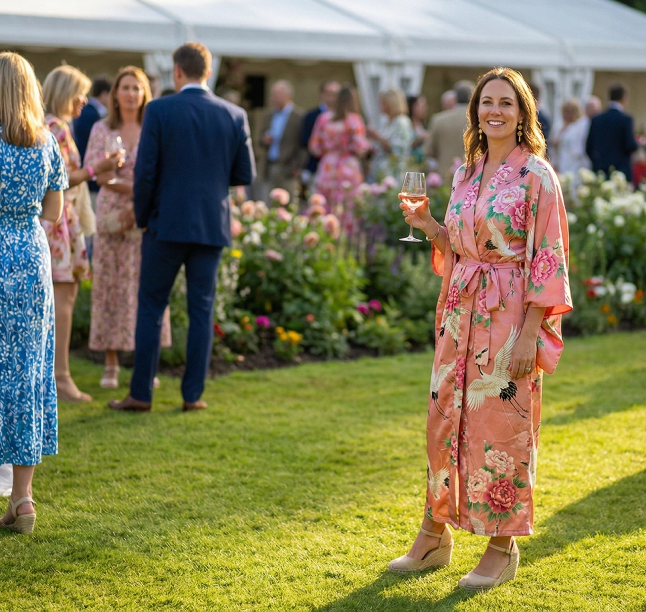 kimono soie été Look Garden Party