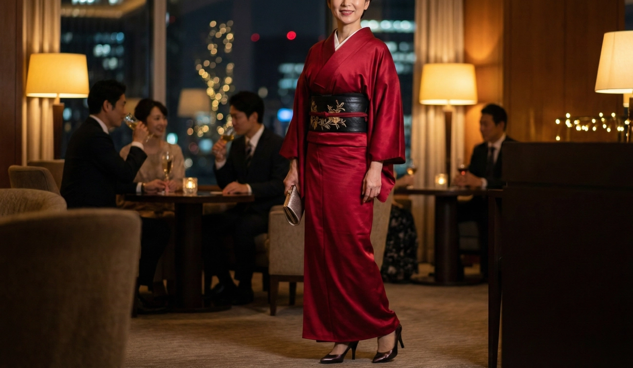 kimono soie Look 3 : la robe du soir