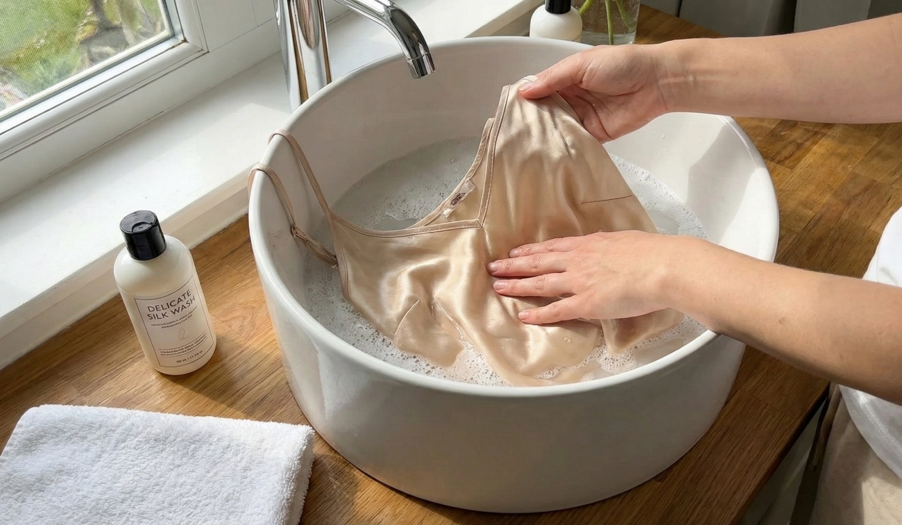 laver ses vêtements en soie naturelle à la main