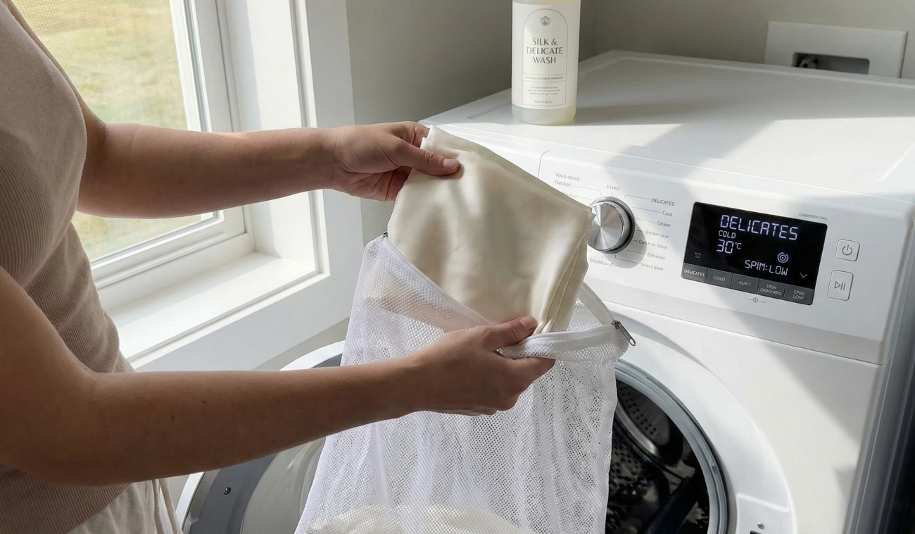 laver ses vetements en soie naturelle en machine à laver
