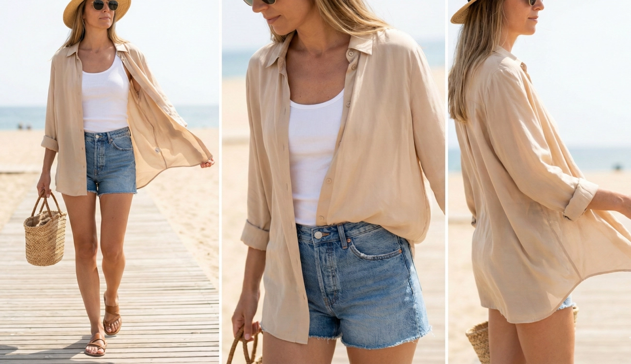 look chemise en soie surchemise d'été