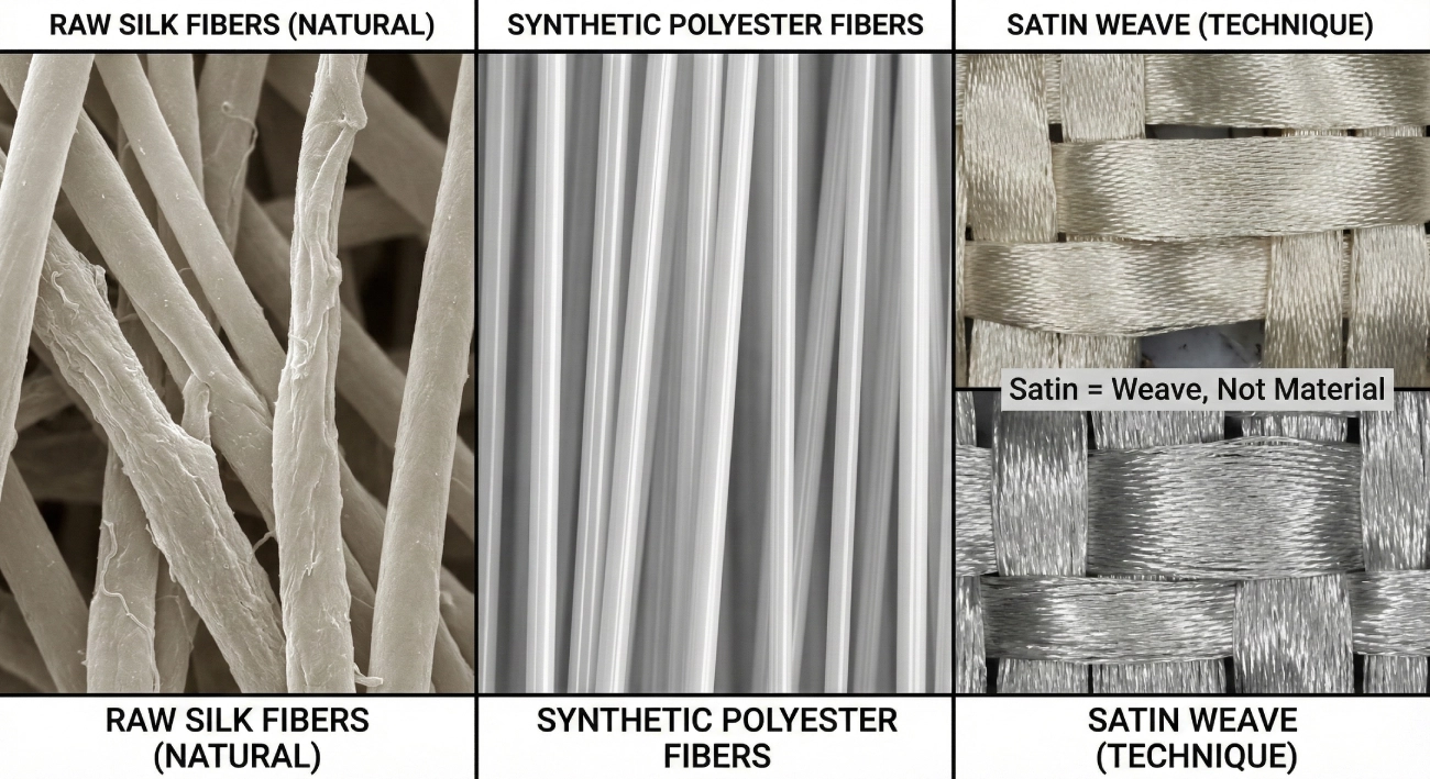 matière soie satin différences de tissage