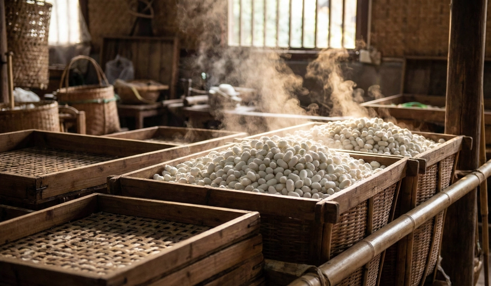 L'étouffage dans le processus de fabrication de la soie