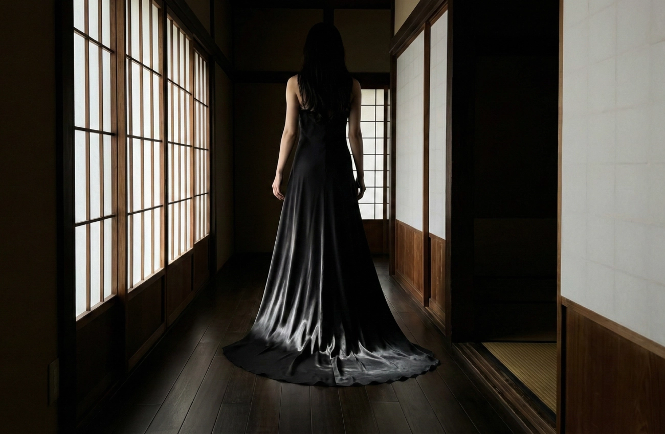 robe longue (maxi) soie noire