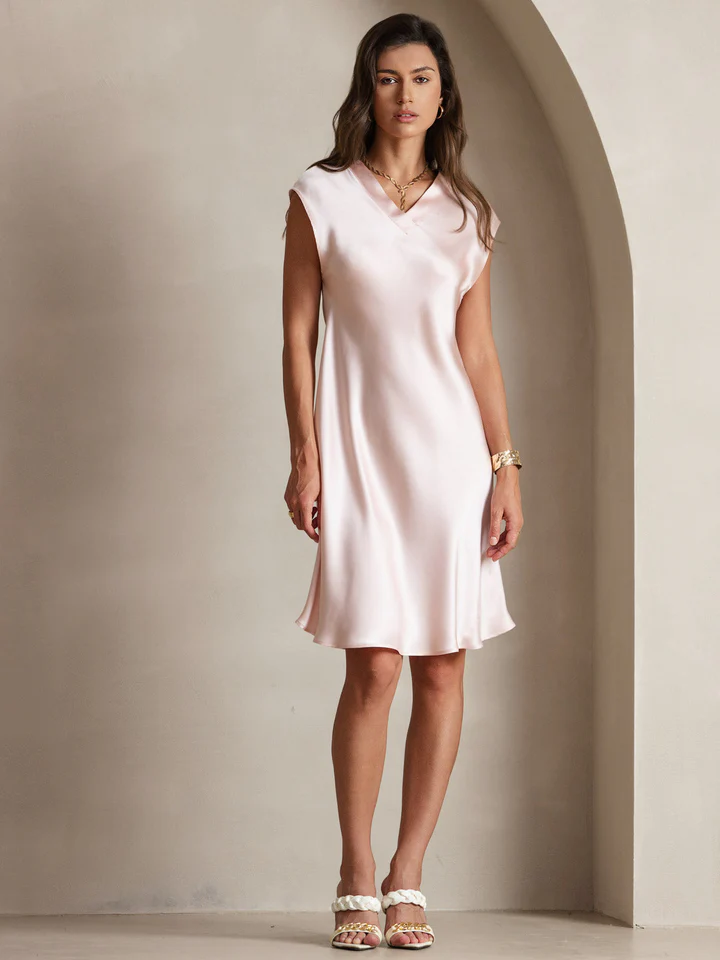 robe soie mariage rose clair