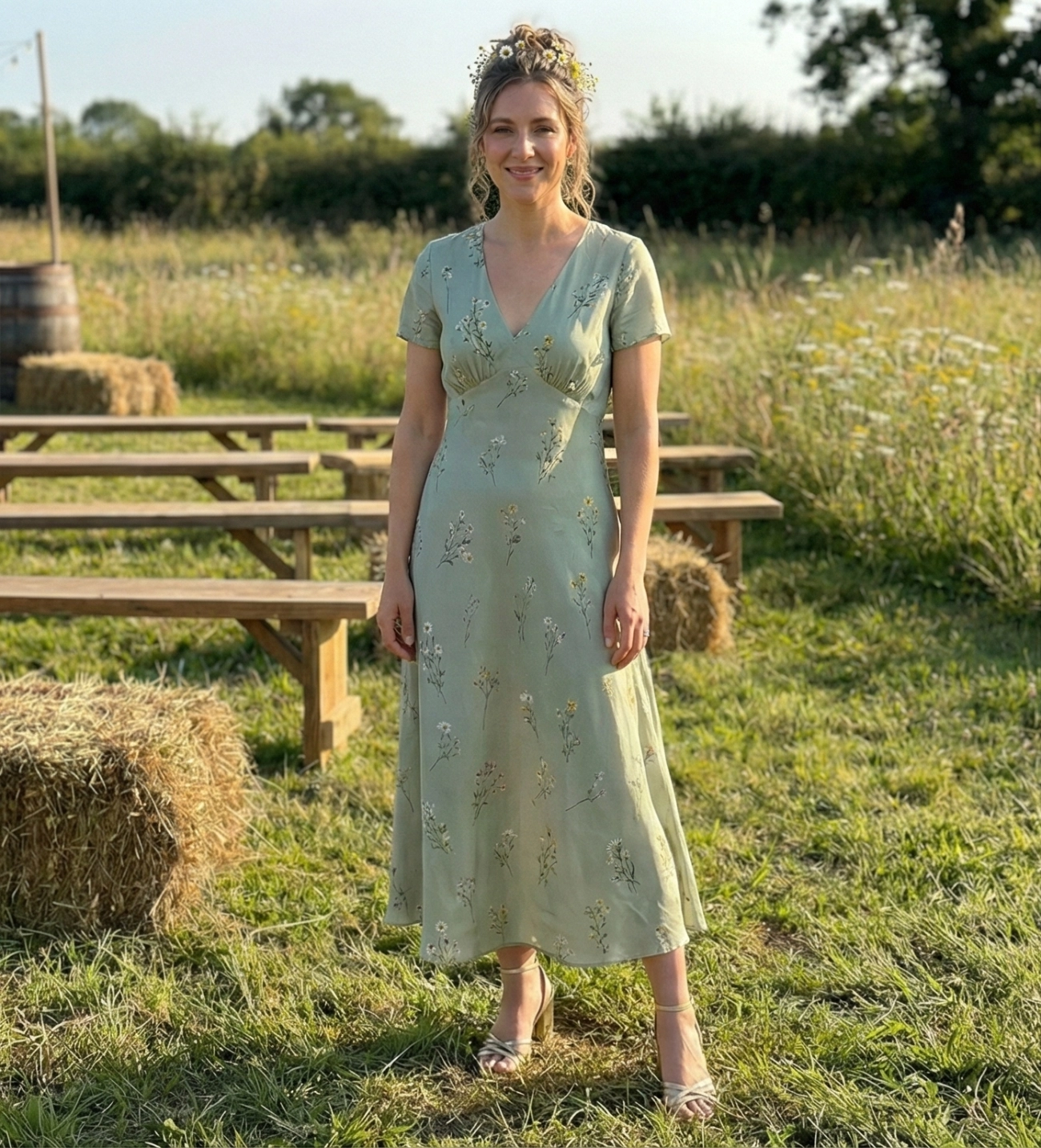 robe de mariage en soie bohème chic (mariage champêtre)