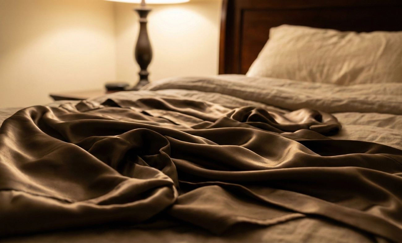 Le satin de soie, l’éclat miroir et la sensualité