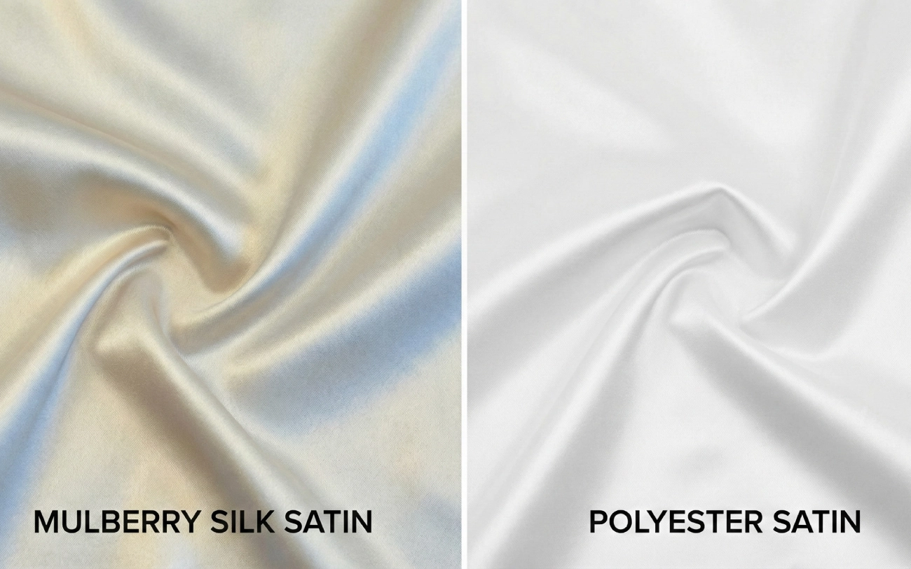 Le test de la lumière pour différencier la soie et le satin