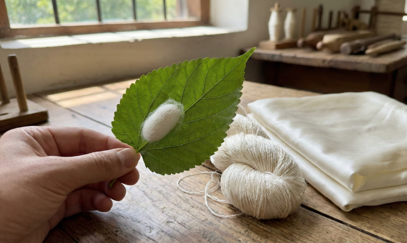 cocon de soie de la chenilles du papillon Bombyx mori